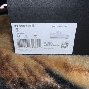 9.5 female all white converse thick sole